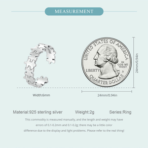 Usine 925 argent Sterling <span class=keywords><strong>jeu</strong></span> de Puzzle créatif anneaux d'ouverture pour les femmes irrégulière empilable Punk fête fille anneau bijoux SCR925 - Product Image 6