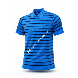 Tissu en coton respirant, à séchage rapide et écologique pour chemise femme, tricot piqué, motif rayé, manches courtes, col classique - Product Image 1