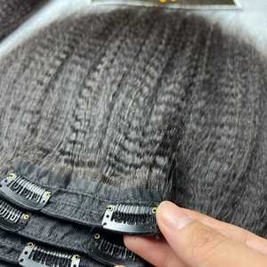 Extensiones de Cabello Humano Natural Vietnamita con Clip, Textura Yaki, Sin Costuras, 100% Cabello Virgen, Doble Trama para Proveedores - Product Image 4