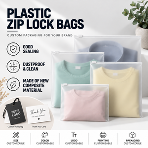 Custom Printed Offset Printing Moisture Proof PE Zipper <b>Bags</b> for US Market <b>Bulk</b> Stock Low MOQ Shoes & Clothing - Product Image 1