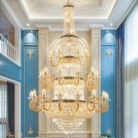 Banquet de mariage de luxe classique Villa lustre en cristal lumière pour bureau à domicile Hall hôtel hauteur réglable suspension suspension