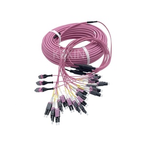 KEXINT FTTH MPO-LC Uniboot OM4 Kelas B 3*12 36 Core Kabel Patch Serat Optik Multi-Mode