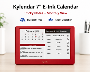 Intelevia 7" WiFi Smart E-Ink Calendar Digital Planner, Horloge mondiale avec <span class=keywords><strong>actualités</strong></span> en temps réel, Notes autocollantes, Planificateur quotidien, Rappel d'étude - Product Image 2