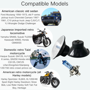 Nouveau phare universel 12V 5,75 pouces H4 semi-scellé avec boîtier, homologué DOT SAE, pour <span class=keywords><strong>moto</strong></span> et remplacement de phare de voiture ancienne 4000 - Product Image 4
