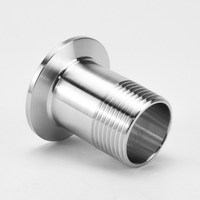 Adaptador/Acoplamiento de Acero Inoxidable Sanitario CNJS 304 316L de Baja Presión con Abrazadera Triple, Rosca Macho NPT BSP, Estándar ISO