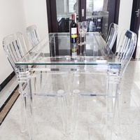 Acryl-Möbel Klarer Langer Esstisch 4 Beine Transparenter Acryl-Tisch