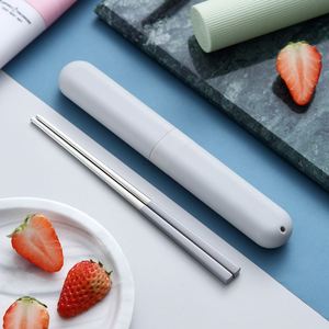 Outdoor Camping Chopsticks Fork Spoon Portable Silverware Travel Cutlery Set 304 Stainless Steel Flatware With Case - Product Image 4