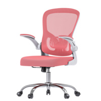 JOHOOFURNITURE Chaise de bureau ergonomique pivotante multifonctionnelle en tissu moderne avec accoudoirs et rangement pour petit bureau à domicile