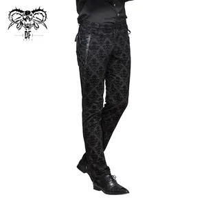 PT042 Celana Panjang Motif Gothic Pria, Celana Festival Desain Asli Mode Iblis