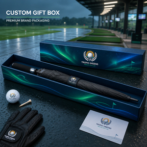 large durable 8k black coating golf umbrella Windproof Double <b>Canopy</b> Custom Logo Fiberglass Ribs Outdoor Umbrella - Product Image 4