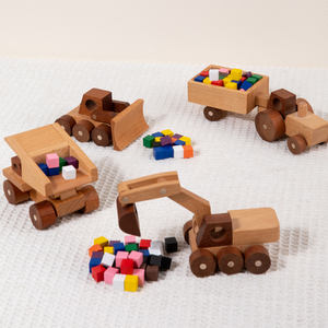 Set da gioco in legno massello Montessori per auto giocattolo rimovibile per 2-4 anni giochi educativi con Logo personalizzabile a forma di cerchio di faggio - Product Image 3