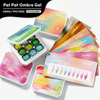 JTING 2026 Summer Pat Pat Ombre Gel Palette 9 teintes Gel de tapotement pour ongles Non-toxique Vernis gel 5 en 1 Sans HEMA/TPO Gel haute pigmentation