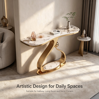 Table d'entrée en marbre, console d'entrée moderne et minimaliste de luxe, bureau mural pour salon, petite et grande taille