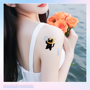 QA chaton noir douze <span class=keywords><strong>Constellations</strong></span> couleur <span class=keywords><strong>tatouage</strong></span> autocollants garçon et fille étanche Ins longue durée clavicule bras dos de la main - Product Image 3