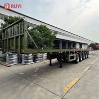 Châssis de semi-remorque porte-conteneurs à plateau plat 3/4 essieux 40/50 pieds avec verrous de conteneur, fabriqué en Chine, prix abordable