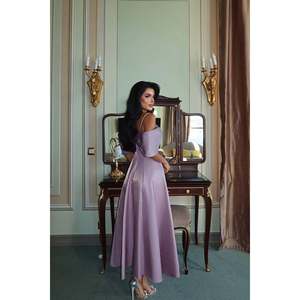 Vestido de Noche Formal Lila Midias, Largo Midi, con Lentejuelas y Abertura Alta, para Fiestas de Graduación, Talla XS para Mujer - Product Image 1