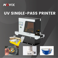 Imprimante numérique à jet d'encre à données variables personnalisées NOVIX avec UV CMYK+Blanc en un seul passage pour tasses, sacs et artisanat