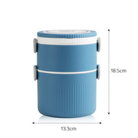 Boîte à lunch ronde empilable en acier inoxydable 304, récipient alimentaire étanche avec poignée et cuillère pour l'école, le bureau, le camping