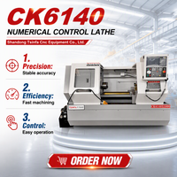 Torno CNC CK6140 con 400 mm de diámetro de torneado sobre la bancada, máquina horizontal para torneado de metal con torreta eléctrica de 4 estaciones para piezas de eje y disco