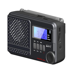 Custom Black Full-band Shortwave Portable Radio with Digital Display <b>USB</b>/TF MP3 Player Alarm Clock for Seniors and Daily Use - Product Image 1