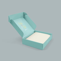 Boîtes d'emballage en papier kraft rose avec logo personnalisé pour petite entreprise, expédition postale recyclable, éponge de gaufrage par stratification mate