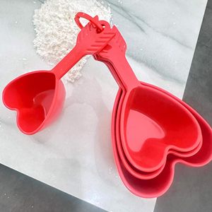 Custom Logo Eco-friendly PP Plastic Microwave Dishwasher Safe Heart Shaped Adjustable Coffee Powder <strong>Measuring</strong> <strong>Cups</strong> Spoons Set - Product Image 6