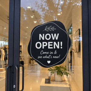 Adesivo de Vinil Preto Personalizado Premium à Prova d'Água, Removível e Sem Bolhas para Exibição Publicitária em Portas de Vidro de Lojas - Product Image 1