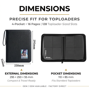 Carpeta Personalizada de 4 Bolsillos con Asa de Transporte y Ventana de Exhibición, Álbum de Cartas TCG de Cuero PU para Pokémon, MTG, <span class=keywords><strong>Yugioh</strong></span> - Product Image 3