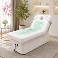 Lit de beauté électrique à 3 moteurs, température constante, hydrothérapie, massage, hauteur réglable, lit de spa avec armoire de rangement