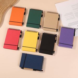 Custom Logo Printed Mix Color Eco-Friendly Paper <b>Mini</b> Portable Pocket <b>Notebook</b> Household Upside Design Inner Page Tearing Pen - Product Image 2