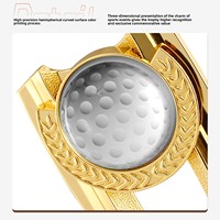 Trophée de tournoi de golf haut de gamme en métal gravé avec cristal artificiel, personnalisé pour la récompense des champions et des activités de club