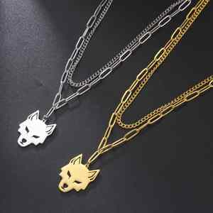 Collana con Ciondolo a Forma di Lupo 'Myshape Lone Howl', Amuleto in Acciaio Inossidabile Color Oro con Catena Regolabile per Uomo e <span class=keywords><strong>Donna</strong></span> - Product Image 6