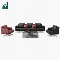 Ensemble de canapés de bureau modernes, modulaires, gain de place, en cuir écologique, durables, avec éponge haute densité, pour les espaces publics et les salles d'accueil