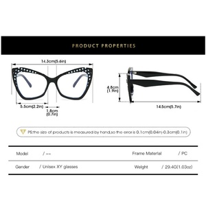 Montatura per Occhiali di Design Lussuoso e alla Moda con Forma Geometrica Colorata, Logo Personalizzato, Montatura Ottica Anti Luce Blu, Occhiali da Vista a Occhio di Gatto con Montatura Completa - Product Image 2