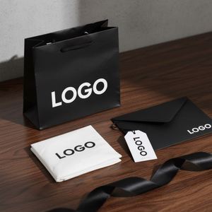 Sacs shopping en papier blanc personnalisés avec votre propre logo pour boutique de vêtements, magasin de cosmétiques, emballage de vente au détail - Product Image 2