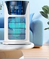 Kipas Pendingin Udara Mini dengan Pelembab Udara, Lampu 7 Warna, AC Evaporatif Pribadi Portabel dengan Timer untuk Rumah, Meja, dan Berkemah