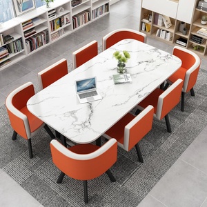 Bàn Đào tạo ghế đàm phán hình chữ nhật 2m đặt bàn hội nghị nhỏ tiếp tân Bắc Âu hiện đại - Product Image 3