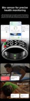 Anillo Inteligente 2026 con Pantalla, Monitor de Salud, Resistente al Agua 5 ATM, Monitor de Sueño para Hombres y Mujeres, Compatible con Teléfonos Apple, Xiaomi y Samsung