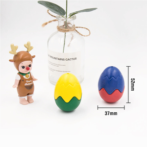 2ใน1ปลอดสารพิษสีสดใสครั้งแรกดินสอสีรูปไข่ง่ายปาล์มจับสำหรับเด็กวัยหัดเดิน - Product Image 4