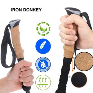 IRONDONKEY Logo personnalisé baguette accessoires poignée en liège serrure externe baguette d'alpinisme télescopique EVA poignée en liège - Product Image 3