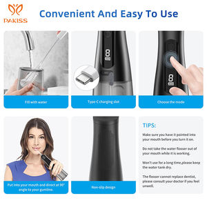 PAKISS Waterpick, irrigateur buccal à jet d'eau électrique sans fil de qualité supérieure, irrigateur <span class=keywords><strong>dentaire</strong></span>, waterflosser - Product Image 5
