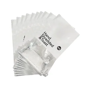 Pochette debout à fond plat imprimée personnalisée sac d'emballage de pain déchiqueté PE transparent recyclable fermeture éclair haut