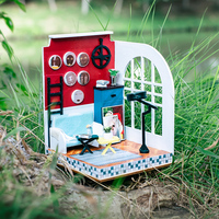 Kit de maison miniature DIY IIECREATE L-2206, puzzle en bois 3D, accessoires de maison de poupée, thème du thé de l'après-midi, échelle 1:24
