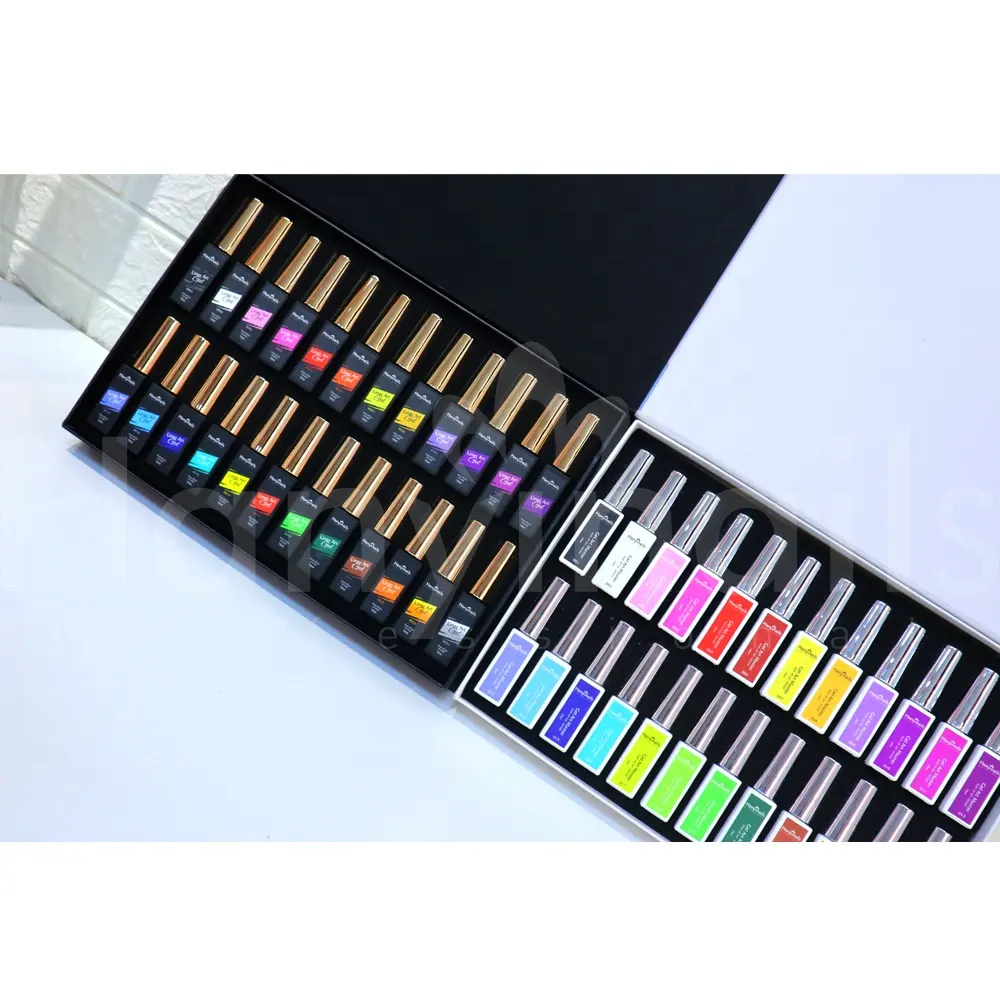 Hanyinails OEM UV gel nails gel 10ml bottle collection high thick pigment 24 colors set liner gel nail art