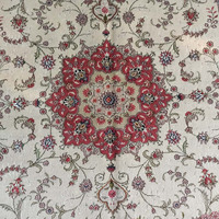 4x6 rouge ivoire noué à la main traditionnel oriental persan soie laine tapis à la main laine tapis pour chambre