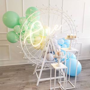 Grande roue de 2 m de haute qualité en métal pour la décoration de fête prénatale, logo personnalisé pour les décorations d'événements - Product Image 4