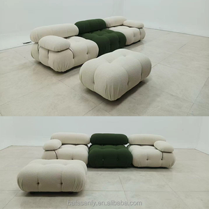 Sofá Modular Camaleón de Tela Elástica con Bloques de Tofu Crema, Sofá de Algodón con Forma para Sala de Estar, Apartamento, Nuevo Sofá de Tela para Hotel - Product Image 6