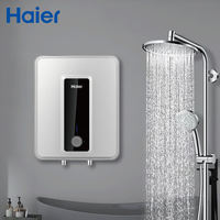 Chauffe-eau électrique Haier 15L pour usage domestique, extérieur, voiture/camping-car, à installer sous l'évier, avec douche saine et efficacité énergétique de classe A