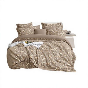 Juego de Sábanas de Hotel con Estampado de Rayas, Tamaño King, Cómodas, Sábana Ajustable, Sábana Plana, Fundas de Almohada, Microfibra de 400 Hilos para Todas las Temporadas - Product Image 1