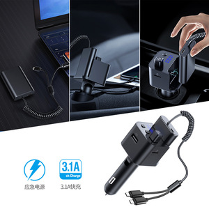 Cargador de coche con Cable Powerbank 5V 3a 2 en 1, adaptador multipuerto con pantalla Digital, encendedor de cigarrillos, cargador de coche hembra - Product Image 3